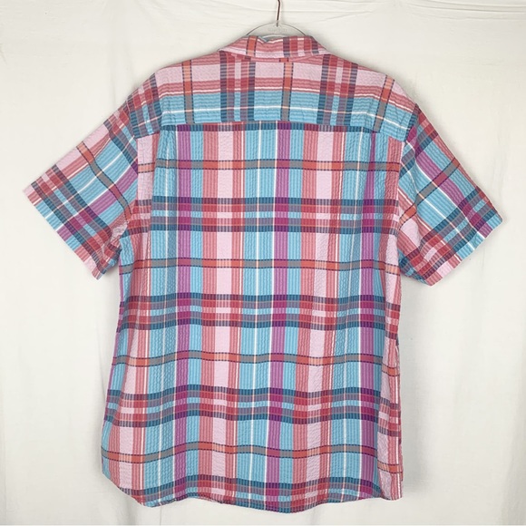 Rye by Hawker Rye Seersucker Plaid Button Front Short Sleeve size XL - Picture 2 of 11